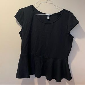Black peplum top